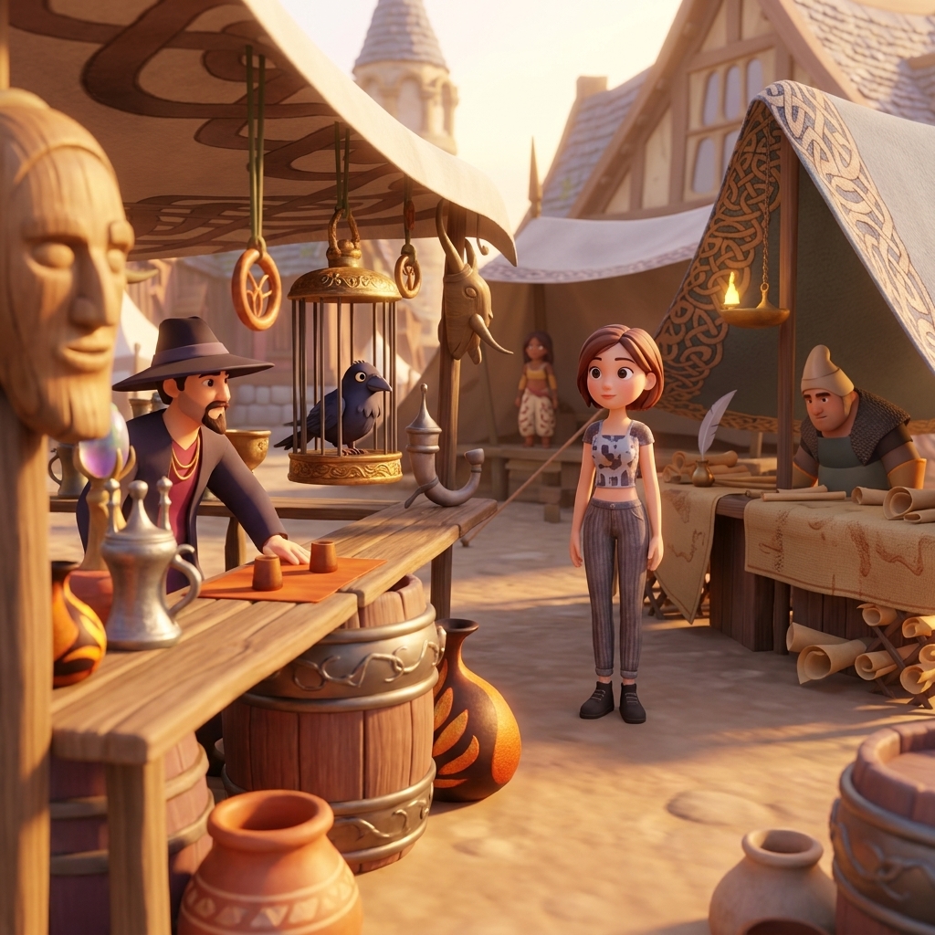 The Longest Journey marketplace in Arcadia